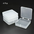 thumbnail image 3 of Caja de almacenamiento cuadrada de plástico transparente de 120x30mm con tapa, paquete de 4, 3 of 5