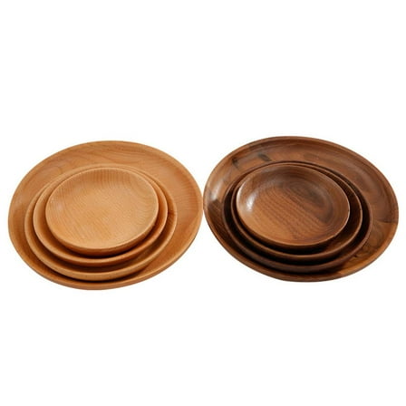 WHAMVOX Dish Dessert Serving Plates Wooden Dessert Plate Eco-friendly Tableware Size 3