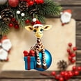 thumbnail image 4 of XFHLMJFF Christmas Hanging Decoration Cartoon Giraffe Pattern Flat Double Side Acrylic Christmas Tree Pendant Car Pendant Festival Home Decorations 1Pc, 4 of 6