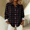 thumbnail image 5 of Craaazy Women's Cozy Button Down Shirts Casual Lapel Long Sleeve Tops Gifts, 5 of 5