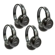 RP Accessories IR-609B Infrared Wireless Headphones, 2-Channel Folding Universal Rear Entertainment System IR Headphone for Car TV and DVD Player Audio, Set of 4