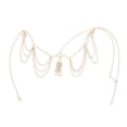 thumbnail image 4 of Diadema dorada de moda con tocado de hada, cadena de cuentas de perlas y borlas., 4 of 5