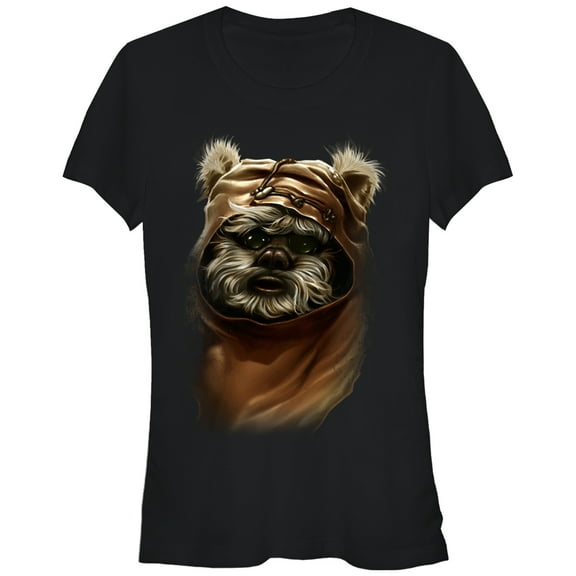 Junior's Star Wars The Ewok Named Wicket Profile Picture  Graphic Tee Black 2X Large