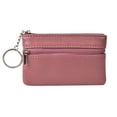 thumbnail image 3 of Monedero corto con cremallera para mujer, cartera con tarjetero sencillo, bolso para llaves de cuero suave de color liso para mujer, 3 of 3