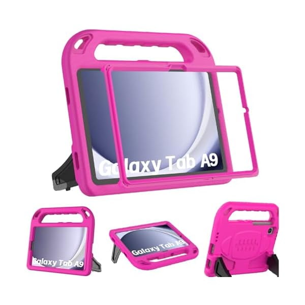 wonim11 BMOUO Kids Case for Samsung Galaxy Tab A9 8.7 inch 2023 (SM-X110/X115/X117)/Galaxy Tab A7 Lite 2021- with Built-in Screen Protector, Shockproof Samsung Galaxy Tab A9 Case /A7 Lite Case - Rose