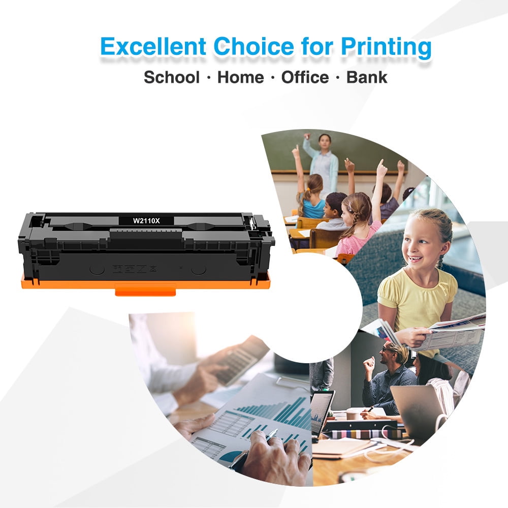 NO Chip! 206X 206A 4-Pack Toner Cartridge Compatible for 206 206X 206A W2110A W2110X Color Laserjet Pro MFP M283fdw M255dw M283cdw M283 M255 Printer Ink (Black Cyan Yellow Magenta)