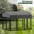 thumbnail image 4 of Magshion Outdoor Medium Dog Kennel with Waterproof Cover, Outdoor Wire Dog Kennel Playpen Crate with Lockable Door for Small/Medium Dog, Puppy Playpen Rabbit Run House Enclosure 4 x 6-1/4 x 4-2/3 ft, 4 of 9