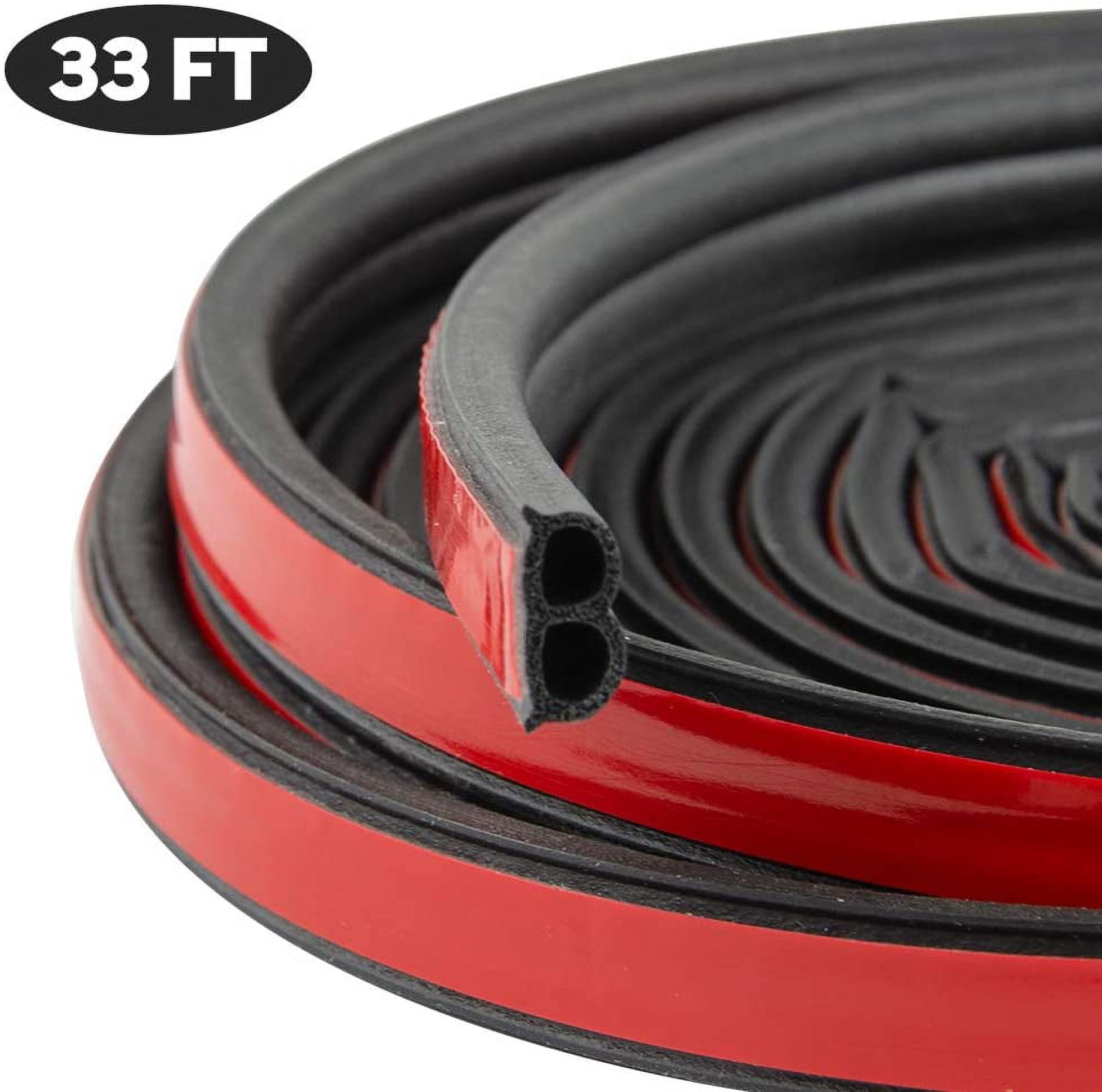 2 Rolls 33Feet Long Car Door Seal Strip,Universal Car Truck Motor Rubber Seal Strip,Weatherstrip for Car Window Door Sunroofs Engine Cover Soundproofing