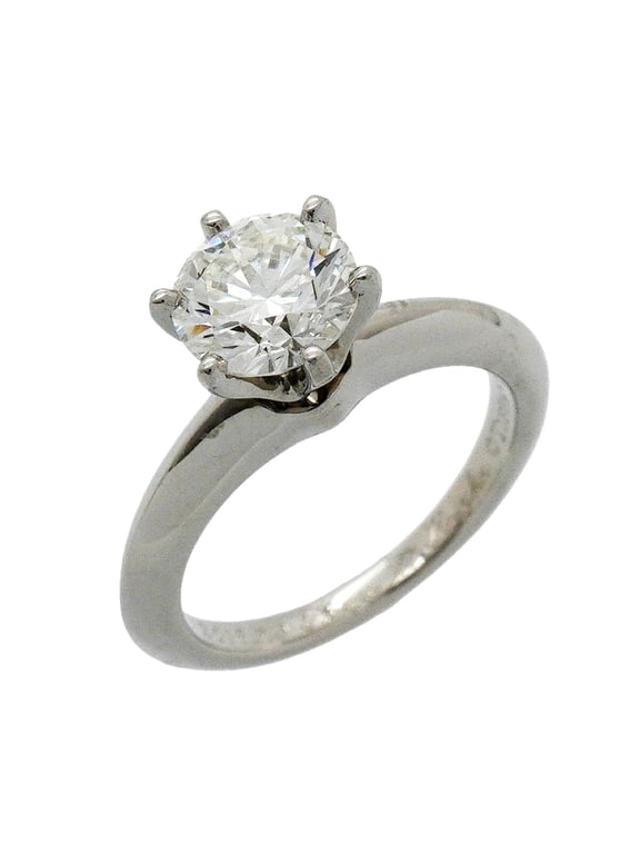 Pre-Owned Tiffany & Co. Solitaire Ring, 1PD (One Diamond), Pt950 Platinum, 1.04ct Diamond, Size...