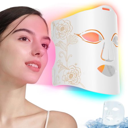 Red Light Therapy Mask for Face, 2 in 1 Ice Pack and Light Therapy for Face 7+1 Near Infrared Healing Face Mask Light Therapy, Portable Rechargeable Redlight-Therapy Device Face Anti Aging Wrinkles