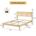 thumbnail image 6 of Soonbuy Bed Frame Full/Queen Size, Curved Rattan Headboard with LED Strip, Light Brown, 6 of 6