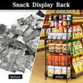 thumbnail image 3 of Ymokee 4 Tier Retail Display Rack Stand Metal Wire Snack Candy Display Organizer, 55.1 x 19.7 x 10.6 in, Black, 3 of 12