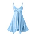 thumbnail image 6 of Lightweight Nightgowns for Women Zaewscy Women's Casual Summer Short-style Lace Knee-length Nightgown With Bow Decoration Sky Blue Free Size, 6 of 9