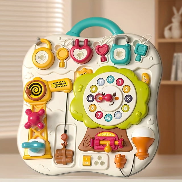 MesaSe Multi-Functional Infant Learning Board - Develops Fine Motor Skills Cause-and-Effect Understanding and Problem-Solving Abilities - Educational Toy for Early Childhood Development