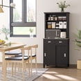 thumbnail image 4 of HOMCOM 66.5" Buffet with Hutch Freestanding Kitchen Pantry with Drawers, 4 of 10