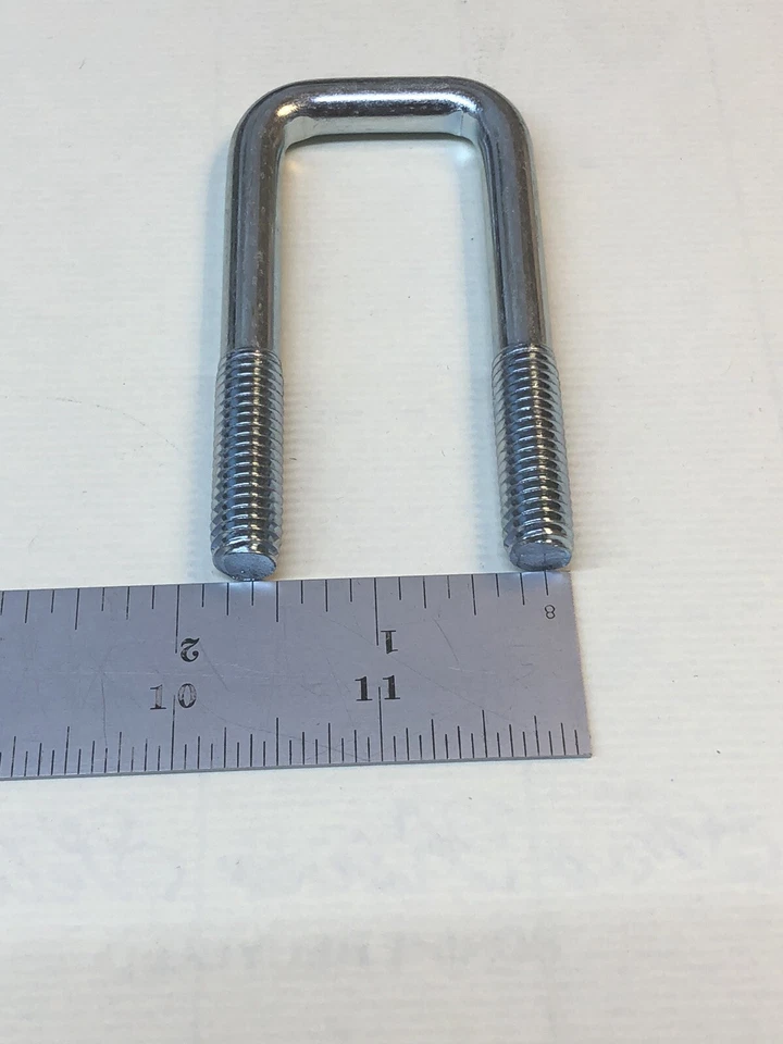 CIRCLE- (2) 1” Square Bent Steel U-Bolt 1-1/8 X 3”, 3/8-16 Fits Over 1” Tube W/Hex Nuts