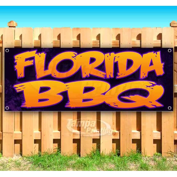 Florida BBQ 13 oz Vinyl Banner With Metal Grommets