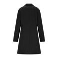 thumbnail image 3 of Women's Retro Style Trench Coat, Solid Color Notched Lapel Button Front Coat, Business Casual A-Line Mid-Length Coat, Slim Fit Wool Blend Jacket for Women, Classic Fall and Spring Outerwear Black L, 3 of 5