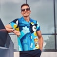 thumbnail image 3 of Lsque Bluey Pattern Golf Shirts for Men Dry Fit Print Moisture Wicking Performance Short Sleeve Polo Shirt-4X-Large, 3 of 7