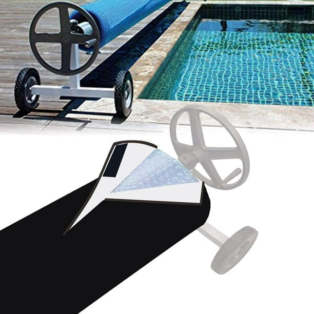 18ft Swimming Pool Solar Reel Protective Cover Winter Solar Reel and Blanket  Covers, 18 Feet Wide Black 
