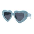 thumbnail image 2 of Womens Oversize Thick Heart Shape Funky Retro Sunglasses Blue Black, 2 of 4