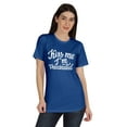 thumbnail image 1 of Inkmeso Embrasse-Moi Je Suis Vaccinée T-shirt Drôle Pro-Vaccin à Col Rond pour Femmes-Nm, 1 of 8