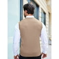 thumbnail image 2 of Coshow Men's Knitted Vest V neck Button Down Sleeveless Vest Casual Chunky Knit Cardigan, 2 of 5