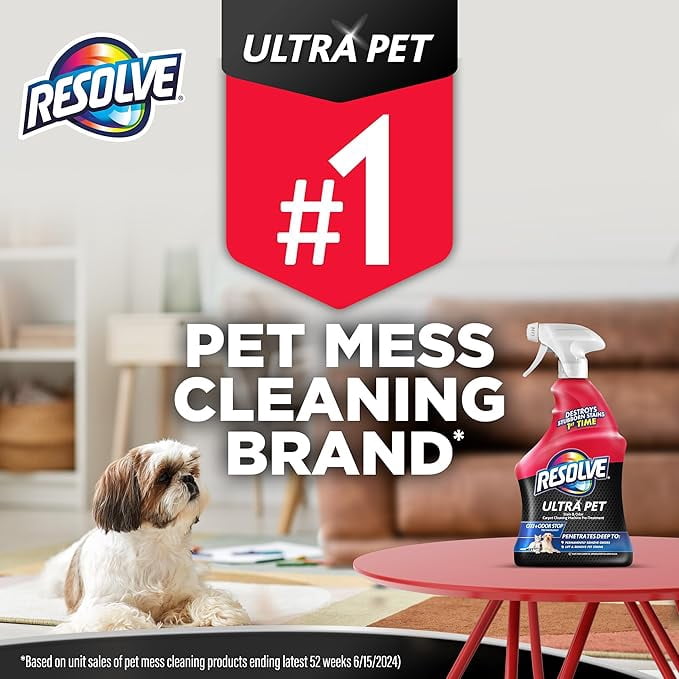 (4 pack) Resolve Ultra Pet Carpet Cleaner Spray for Removal of Pet Stains & Odors, 32 oz