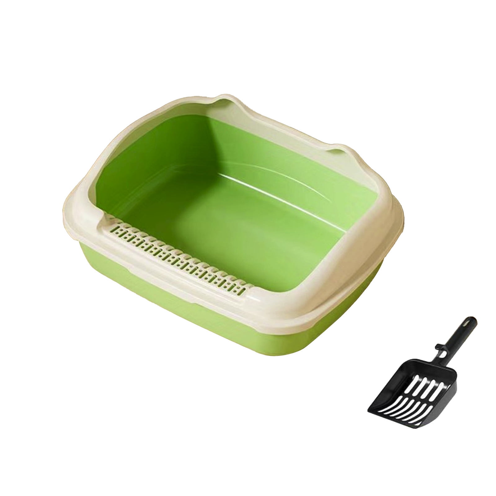 Msgweeeg Semi Enclosed High Bar Cats Litter Box Splash Proof Design with Cat Shovel Comfortable Easy Clean Home Hygiene Odor Control for Multiple Cats Modern Practical Pet Supplies