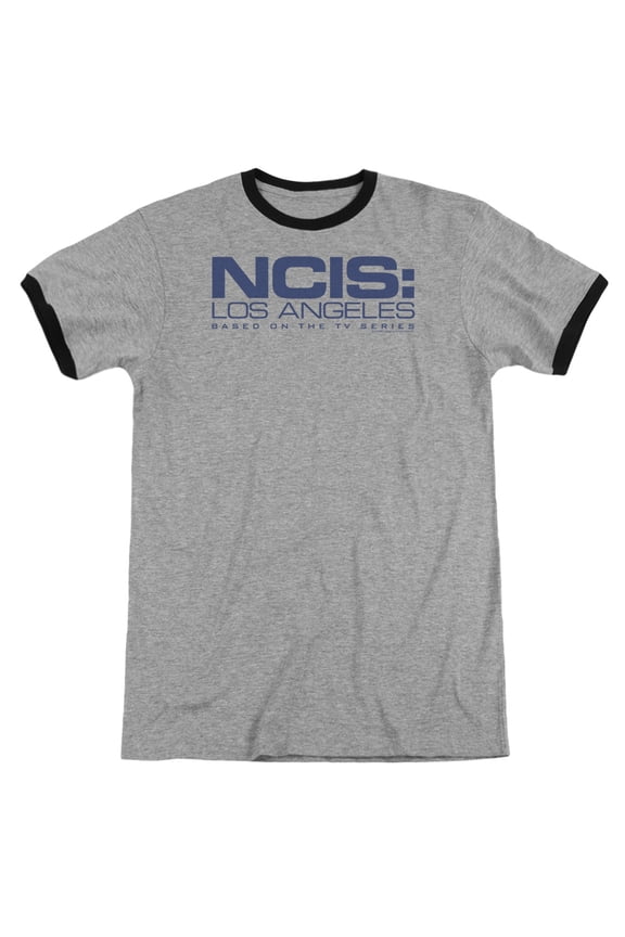 Ncis La Logo Adult Ringer Heather Black