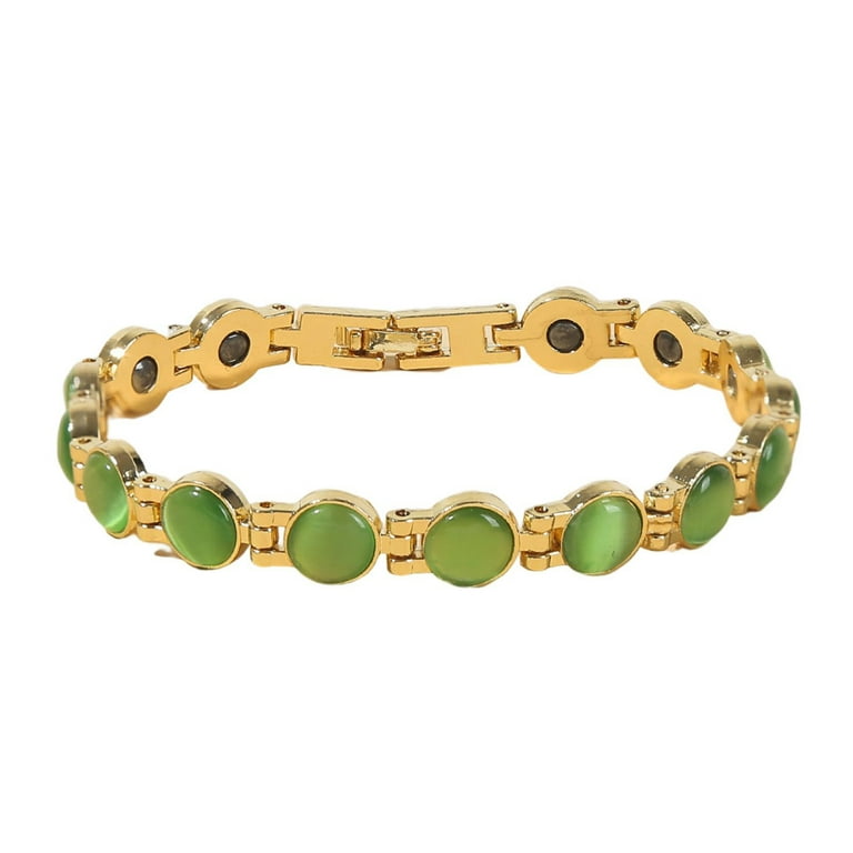 Travelwant Magnet Slimming Opal Bracelet Adjustable Lymphatic Drainage Magnetic Therapy Bracelet Opal Crystal Yoga Beads Anxiety Relief Magnet