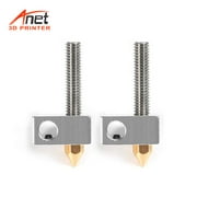 Anet 6Pcs/Set 0.4mm Brass Nozzle Extruder Print Head + Block Hotend + 1.75mm Throat Tubes Pipes for Anet A8 A6 Ender 3 3D Printer Accessories