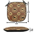 thumbnail image 5 of Safari Chair Seating Cushion, Medallion Pattern of Monkey Giraffe Lion African Inspired Design, Soft Seat Pads for Office with Anti-slip Backing, 16"x16", Mustard and Brown, by Ambesonne, 5 of 7