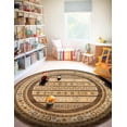 thumbnail image 7 of Unique Loom Fars Collection Area Rug - Pasadena (8' Round Brown/Light Brown), 7 of 7