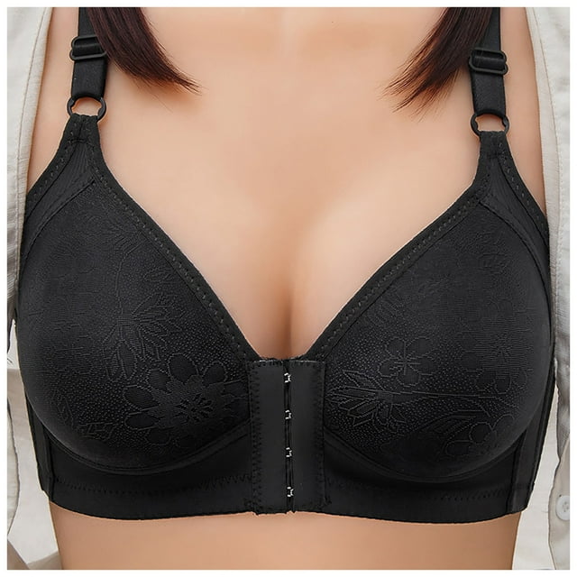 Timegard Front Closure Bras for Women No Underwire Adjustable Strap Full Support Comfortable Seniors Bra