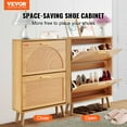 thumbnail image 2 of VEVOR Rattan Shoe Cabinet with 2 Flip Drawers, Brown, 28 lbs, 2 of 9
