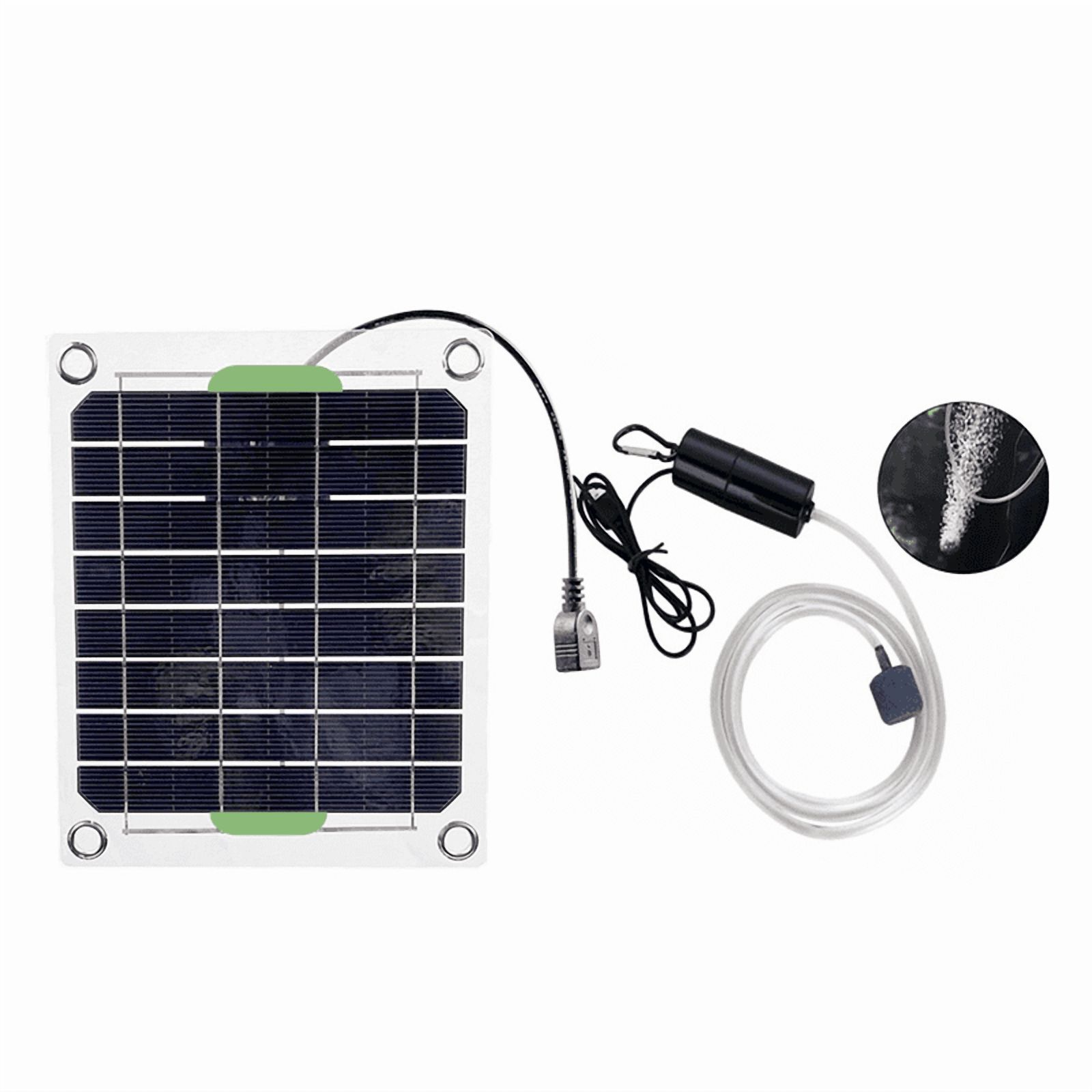 20W Aquarium Air Pump Solar Power Oxygenator for Fish Tank Oxygen Pump USB Charging Pond Water Pump,1 x Solar Aquarium Oxygen Pump Set,Black