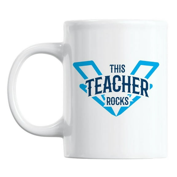 This Teacher Rocks Coffee & Tea Mug, 11oz, White Ceramic