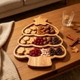 thumbnail image 6 of Christmas Wooden Tabletop Serving Tray,Xmas Tree Styling Charcuterie Board,for Dining Table Cheese Serving,Fruit & Snack Platter,11.8x9.8 inch, 6 of 6