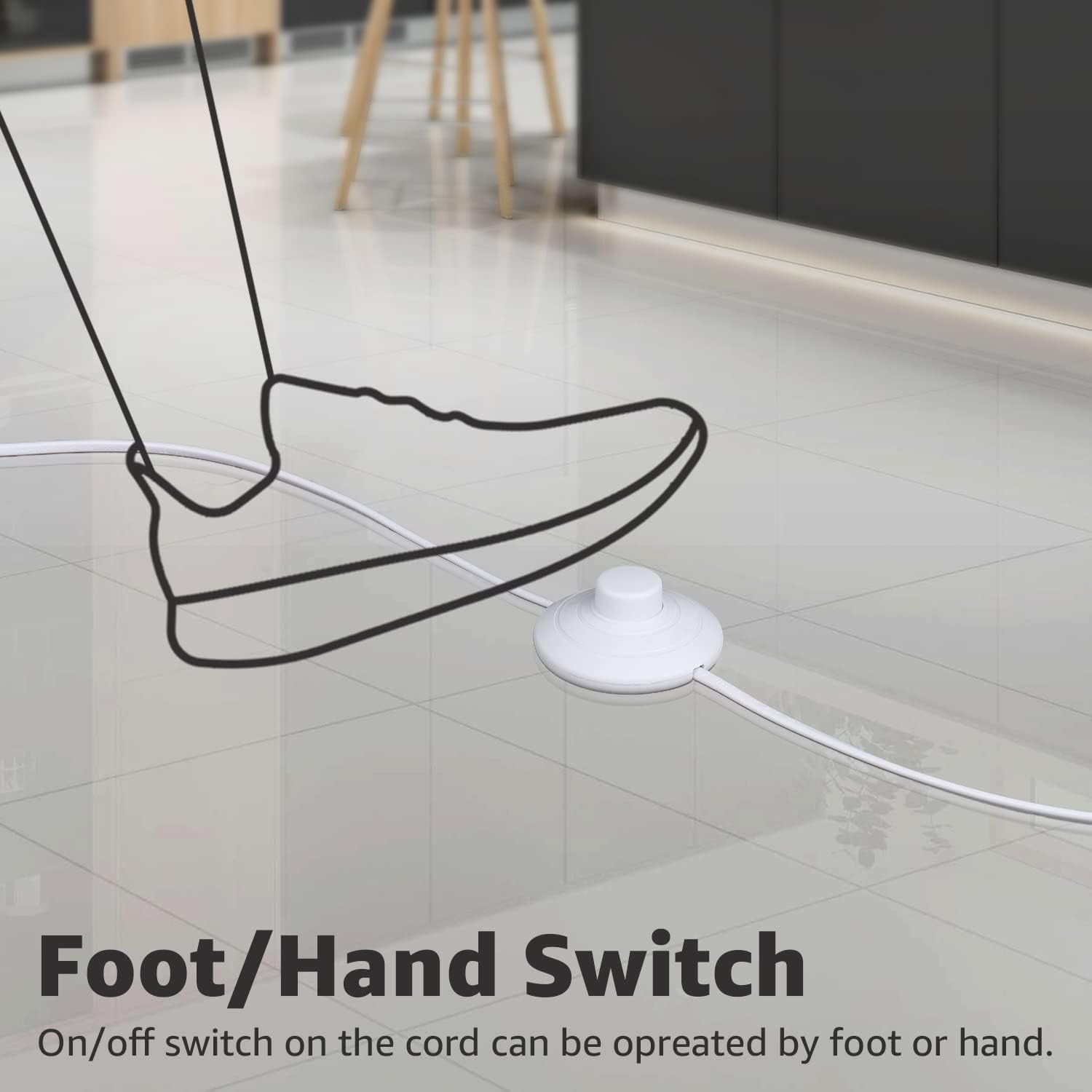 SUNVIE 2 Pack LED Uplights for Indoor Use, Warm White Floor Spotlight Lamp, 120V Accent Lighting, 5.9ft Cord with Foot Switch