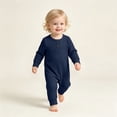 thumbnail image 2 of Infant Boys Girls Romper Fall Outfits, Newborn Baby Jumpsuit Romper, Cotton Knit Long Sleeve Button Overalls Bodysuits Baby Clothes for Boys and Girls, 2 of 7