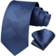 thumbnail image 2 of Corbatas para hombre Corbata de boda con pañuelo de bolsillo Conjunto de corbata y pañuelo de negocios clásico con diseño de pata de gallo a cuadros, 2 of 4