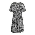 thumbnail image 3 of TopLLC Robe d'Été Formelle pour Femme Grande Taille à Manches Courtes, Col en V, Florale, Courte, Robe de Soirée, 3 of 5