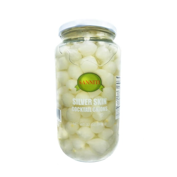 Sanniti Spanish Cocktail Onions Silver Skin, 32 oz