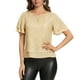 thumbnail image 4 of Craaazy Women's Sparkle Short Sleeve Top with Scallop Hem and Round Neck Gifts, 4 of 9