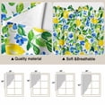 thumbnail image 3 of Summer Lemon Kitchen Window Curtains, Swag Curtains Valance for Bedroom Living Room Bathroom, Green Botanical Blue Flowers Rod Pocket Window Treatment Curtain Block Drapes 2 Panels 28"x36", 3 of 9