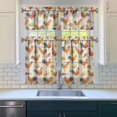 thumbnail image 3 of Kitchen Curtains 36 Inch Short - 3 Panel Set with Cute Farmhouse Egg & Chicken Print, Rod Pocket Window Curtain, 100% Polyester for Rustic Coop, Farm Kitchen, Easy Wash, 3 of 6