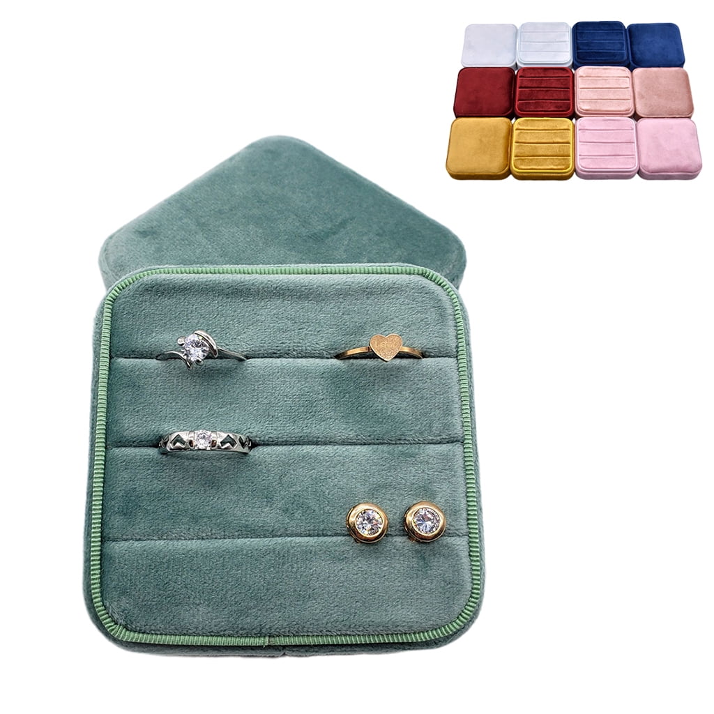 Velvet Ring Box Square Jewelry Box Valentine's Day Ring Box With Detachable Lid 
