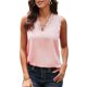 thumbnail image 1 of Top de Verano Holgado Sin Mangas con Escote en V y Encaje de Pestañas, Color Rosa, Talla L, 1 of 10