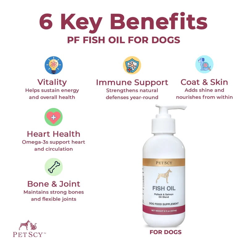 PET SCY Wild Alaskan Pollock & Salmon Fish Oil - Omega 3 for Dogs - 3 Packs